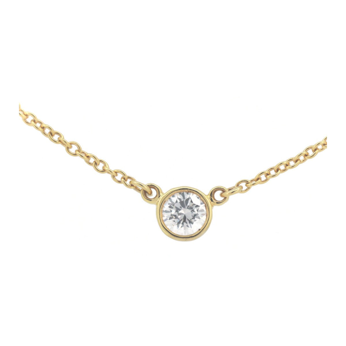 Tiffany Diamond Necklace K18YG Yellow Gold