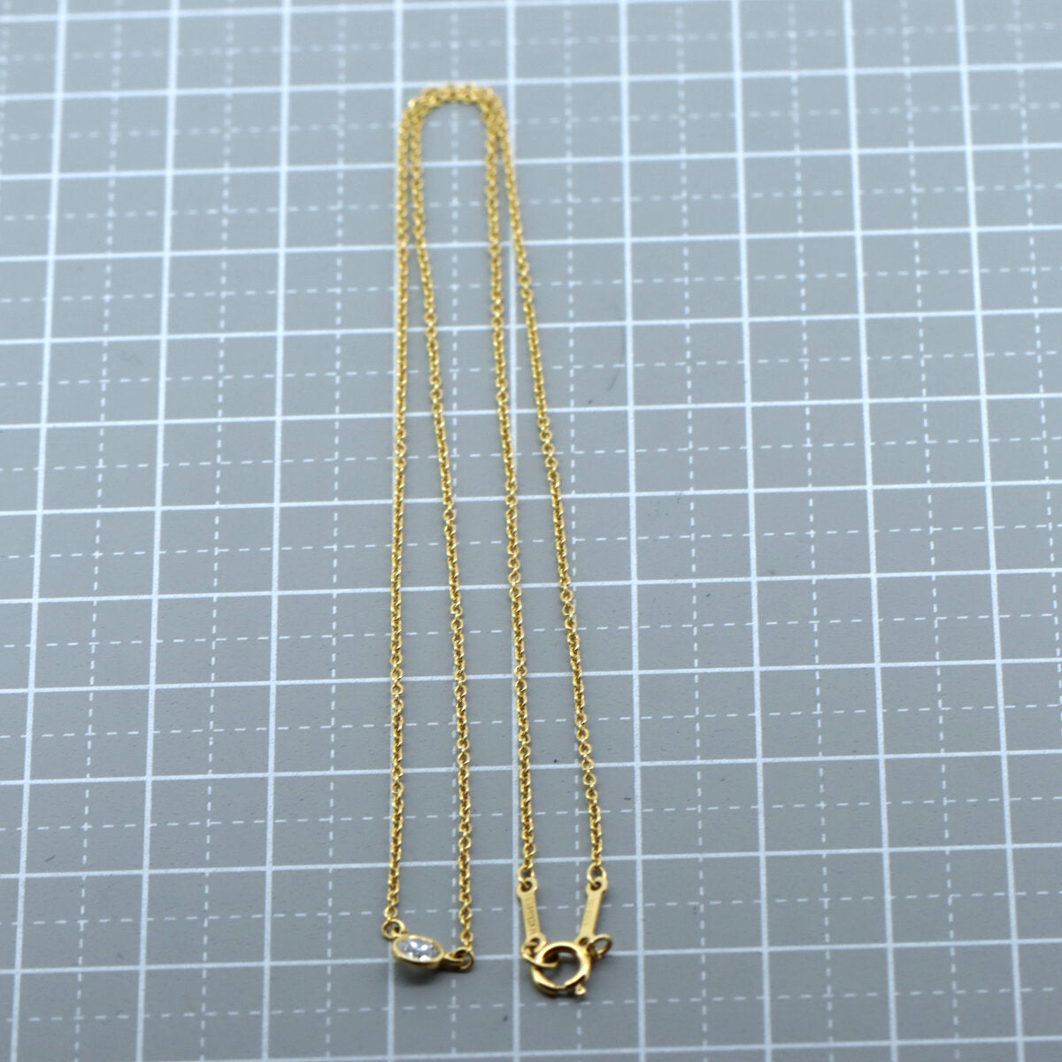 Tiffany Diamond Necklace K18YG Yellow Gold