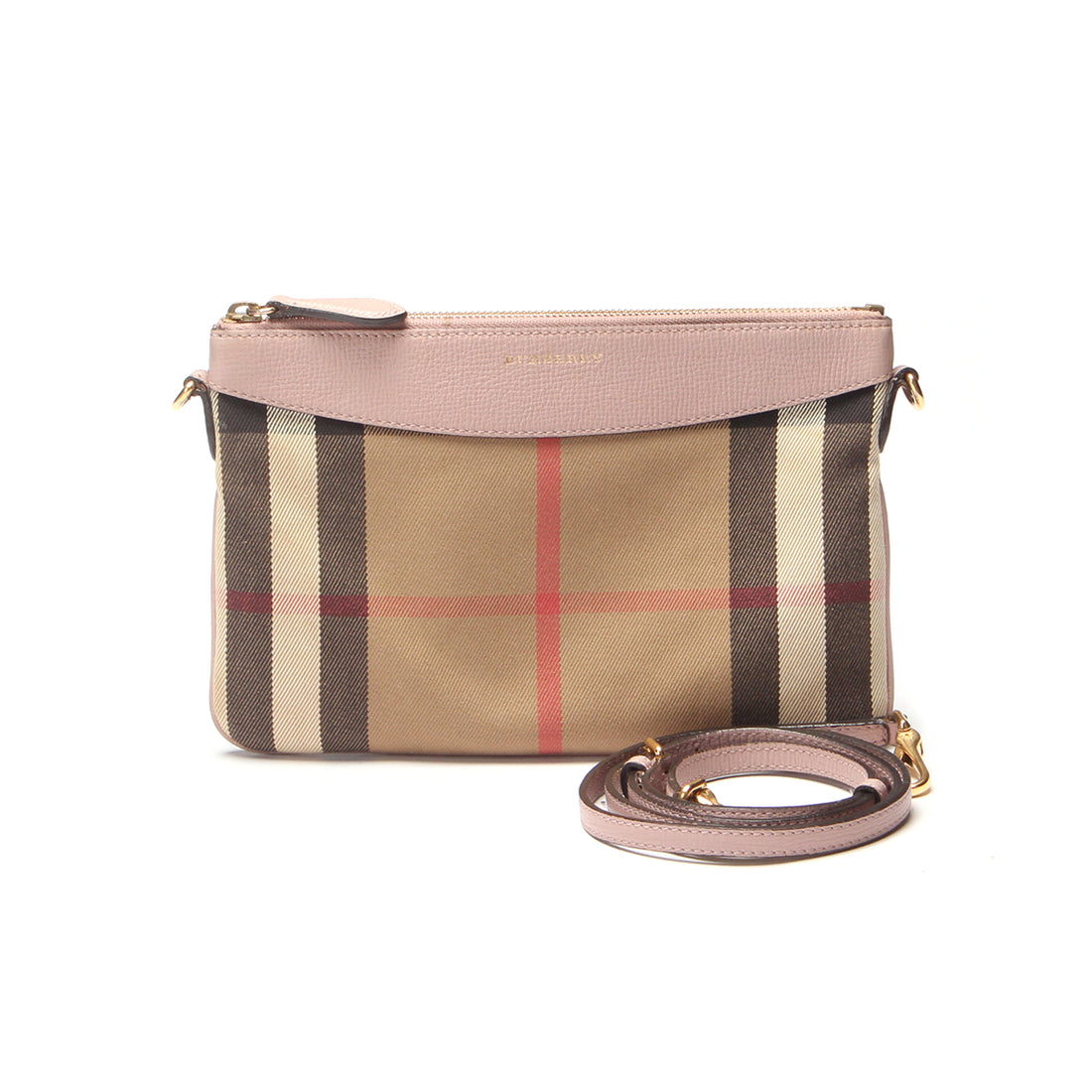 Burberry House Check Canvas Peyton Crossbody Bag Canvas Crossbody Bag in Very Good Condition