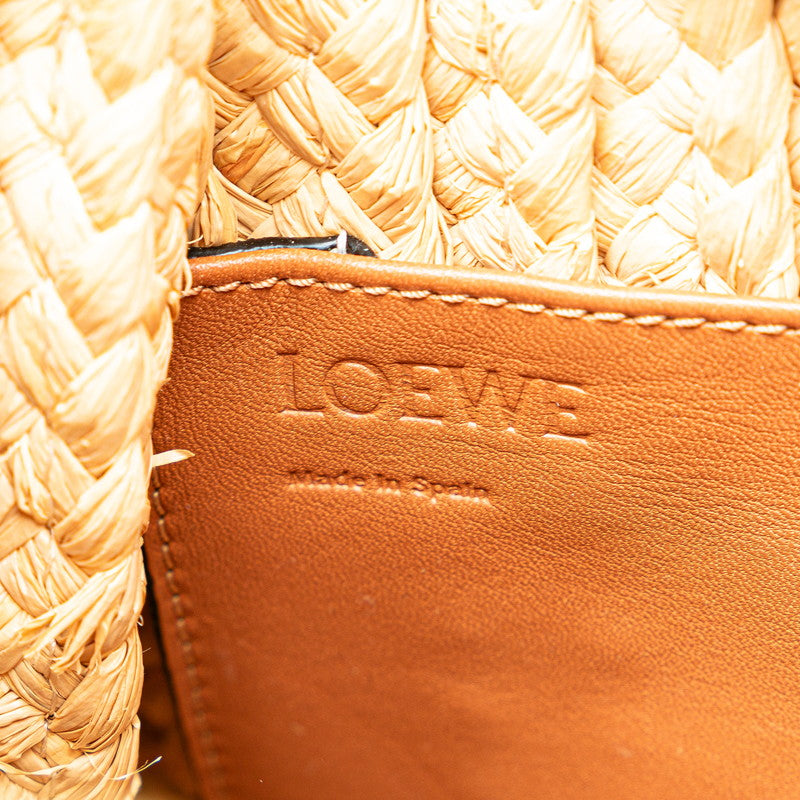 Loewe Anagram Gate Raffia Leather Handbag