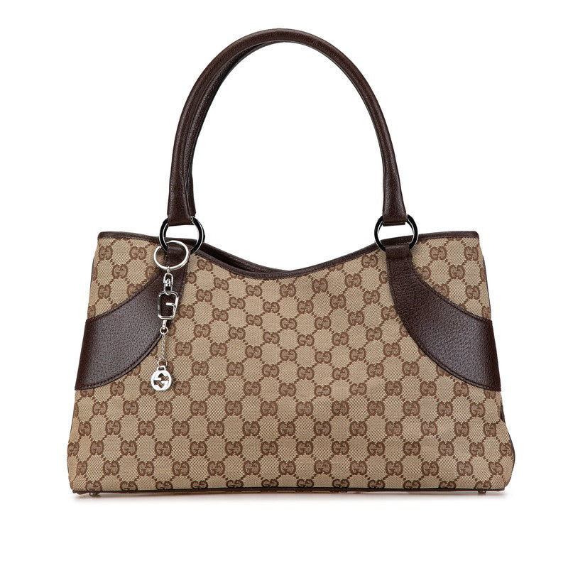 Gucci GG Canvas Leather Tote Bag 113015