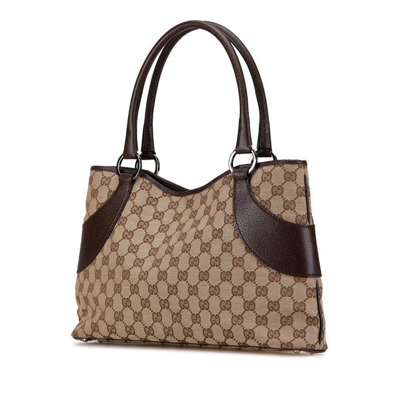 Gucci GG Canvas Leather Tote Bag 113015