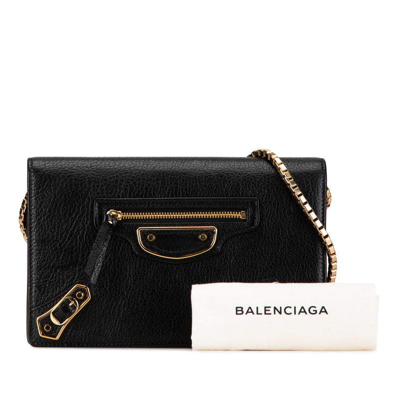 Balenciaga Chain Wallet Shoulder Bag Black