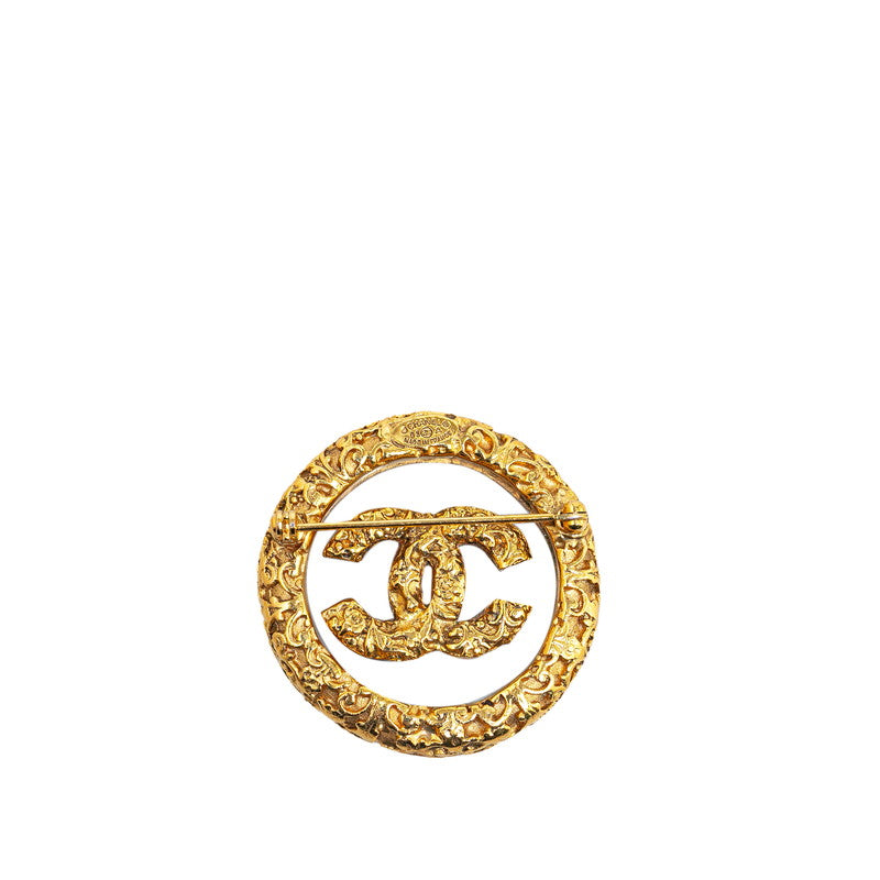 Chanel Coco Mark Lava Brooch Gold Plated Plastic