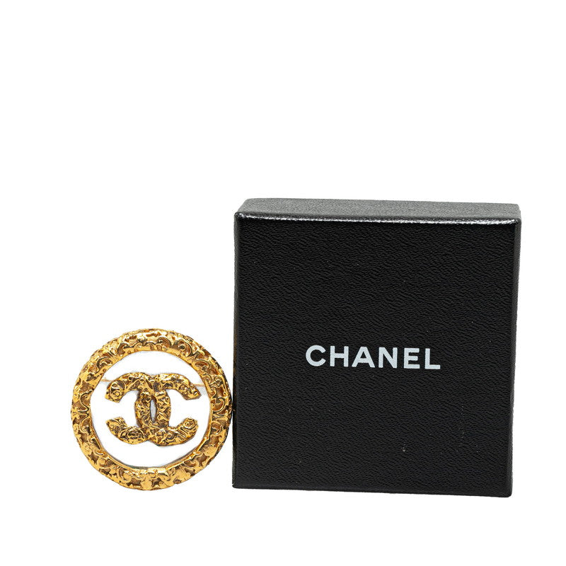 Chanel Coco Mark Lava Brooch Gold Plated Plastic