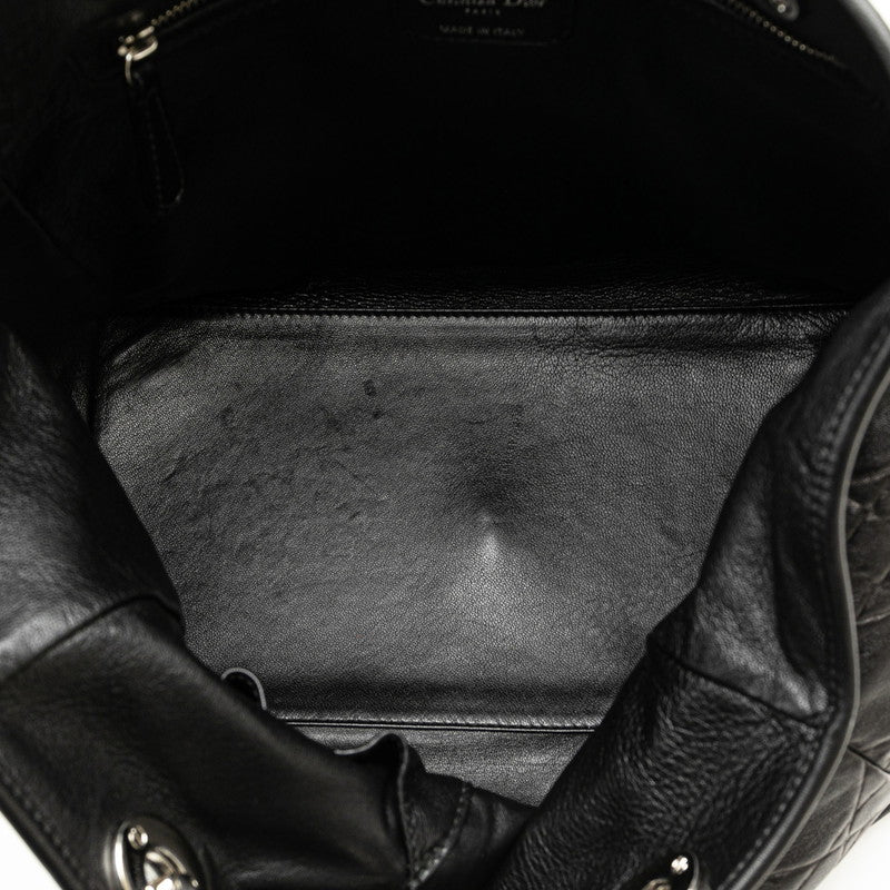 Dior Lady Dior Handbag Black Lambskin in Very Good Condition