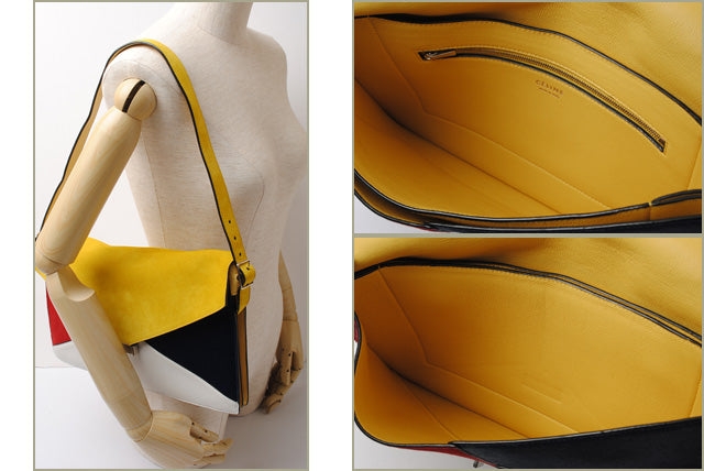 Celine 2way Shoulder/Clutch Bag 171953 Yellow