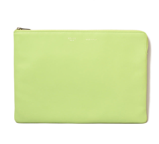 Celine Lambskin Clutch Bag/iPad Case Light Green in Pristine Condition