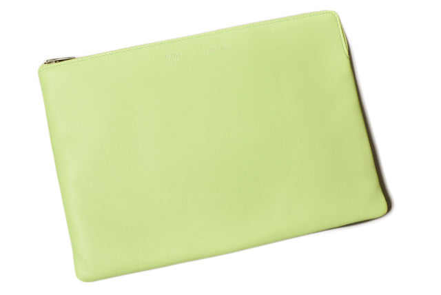 Celine Lambskin Clutch Bag/iPad Case Light Green