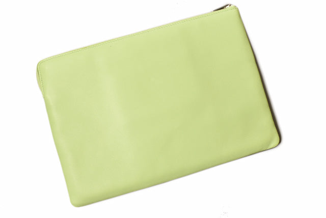 Celine Lambskin Clutch Bag/iPad Case Light Green