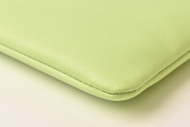 Celine Lambskin Clutch Bag/iPad Case Light Green