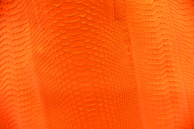 Celine Python Leather Tote Bag Orange Neon