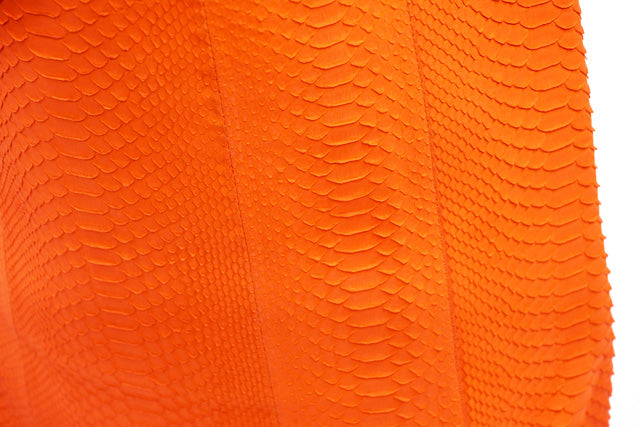 Celine Python Leather Tote Bag Orange Neon