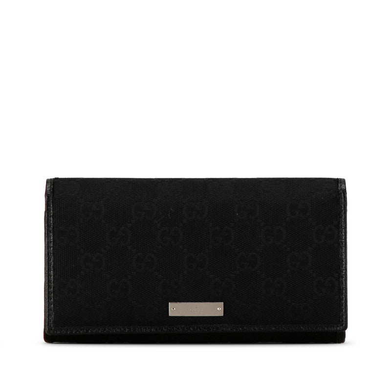 Gucci GG Canvas Leather Long Wallet 244946 in Very Good Condition