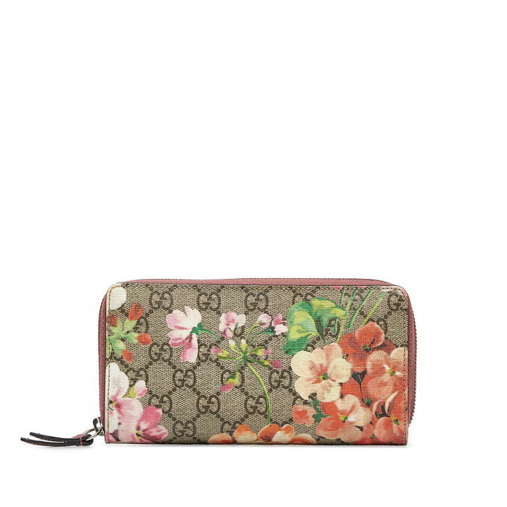 Gucci GG Flora PVC Leather Zip-Around Wallet 404071 in Very Good Condition