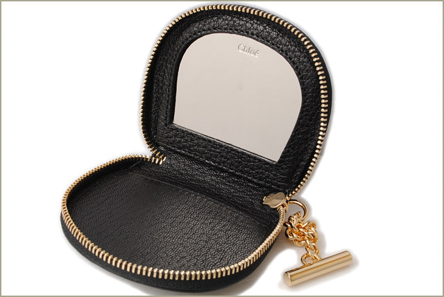 Chloe Lambskin Mini Pouch/Coin Case Compact Mirror DREW Makeup Bag 3P0800-944