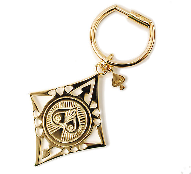 Chloe Brass Diamond Keychain Light Gold