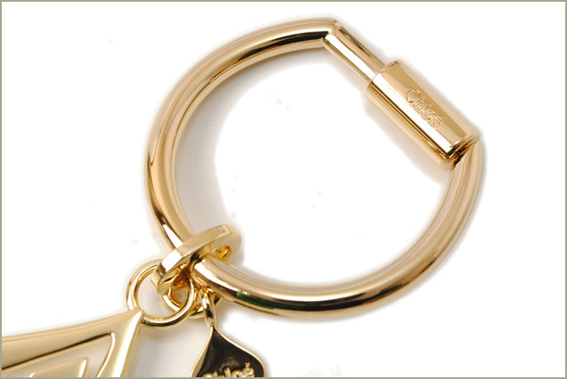 Chloe Brass Diamond Keychain Light Gold in Pristine Condition