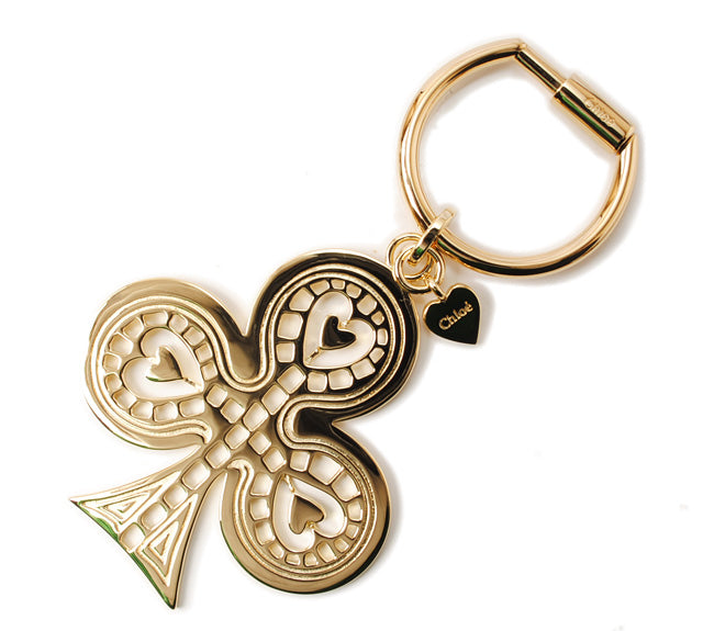 Chloe Brass Clover Motif Keychain/Keyring