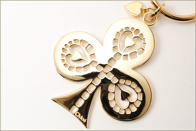 Chloe Brass Clover Motif Keychain/Keyring