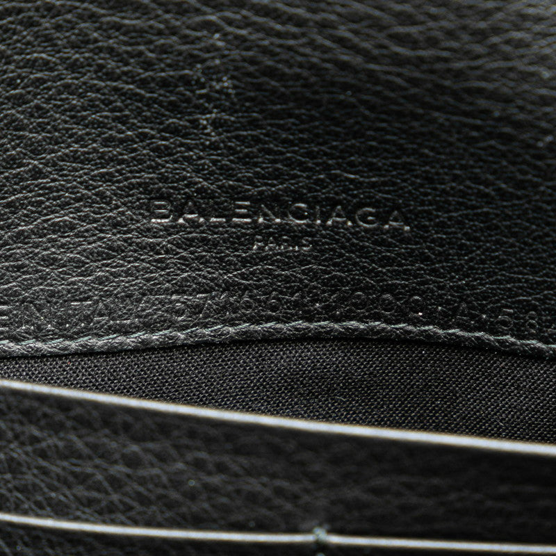 Balenciaga Leather Logo Bifold Long Wallet 571661 in Very Good Condition