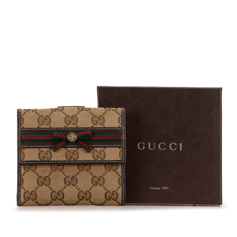 Gucci GG Canvas Bifold Wallet Ribbon