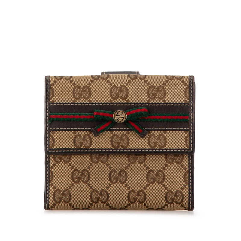 Gucci GG Canvas Bifold Wallet Ribbon