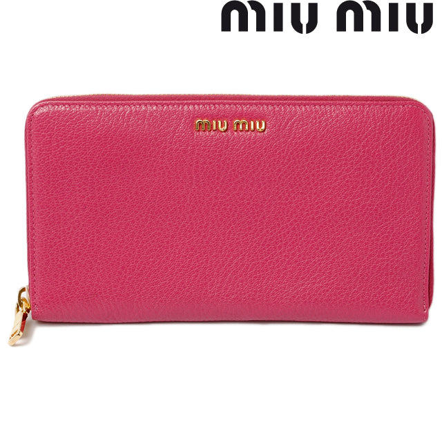 Miu Miu Goat Leather Long Wallet 5M1188 in Pristine Condition