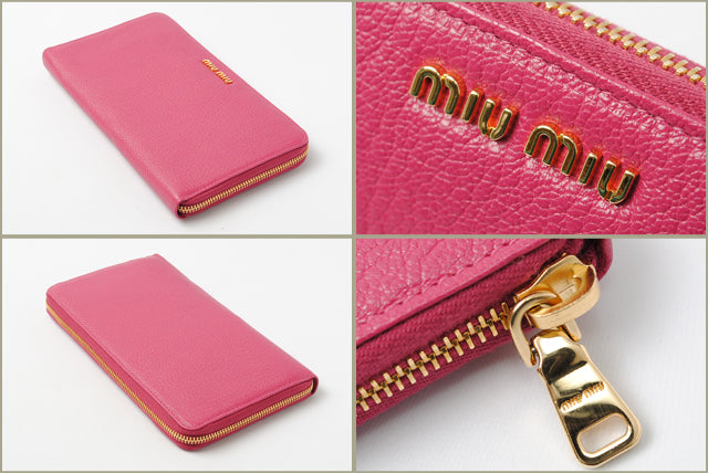 Miu Miu Goat Leather Long Wallet 5M1188 in Pristine Condition