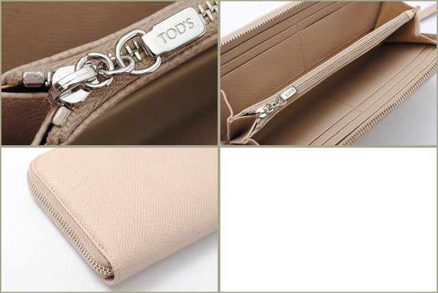 Tod's Beige Leather Long Wallet