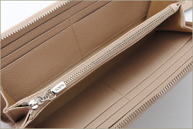 Tod's Beige Leather Long Wallet