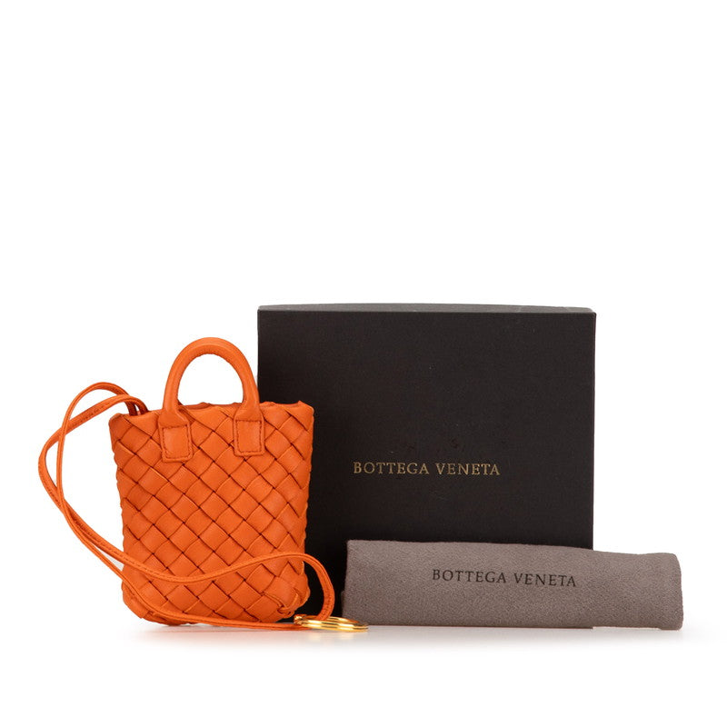 Bottega Veneta Intrecciato Leather Tote Bag Keychain Charm