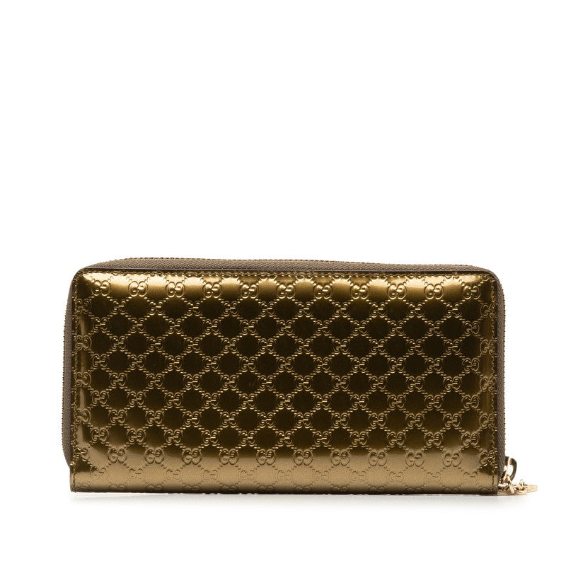 Gucci Microguccissima Lovely Heart Zip-Around Wallet Khaki Gold Enamel in Great Condition