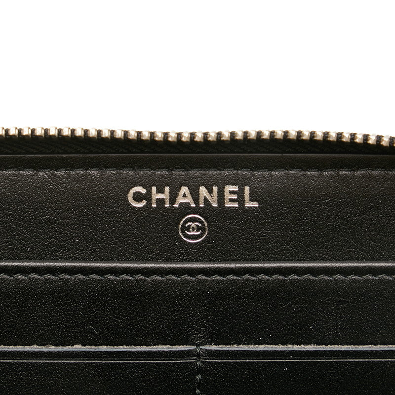 Chanel Tweed Coco Mark Deauville Zip Around Long Wallet in Great Condition