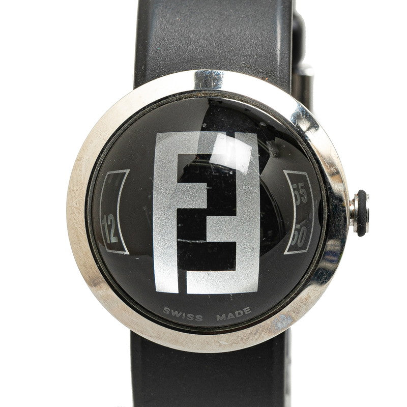 Fendi Stainless Steel Rubber Quartz Watch 8010G in Very Good Condition