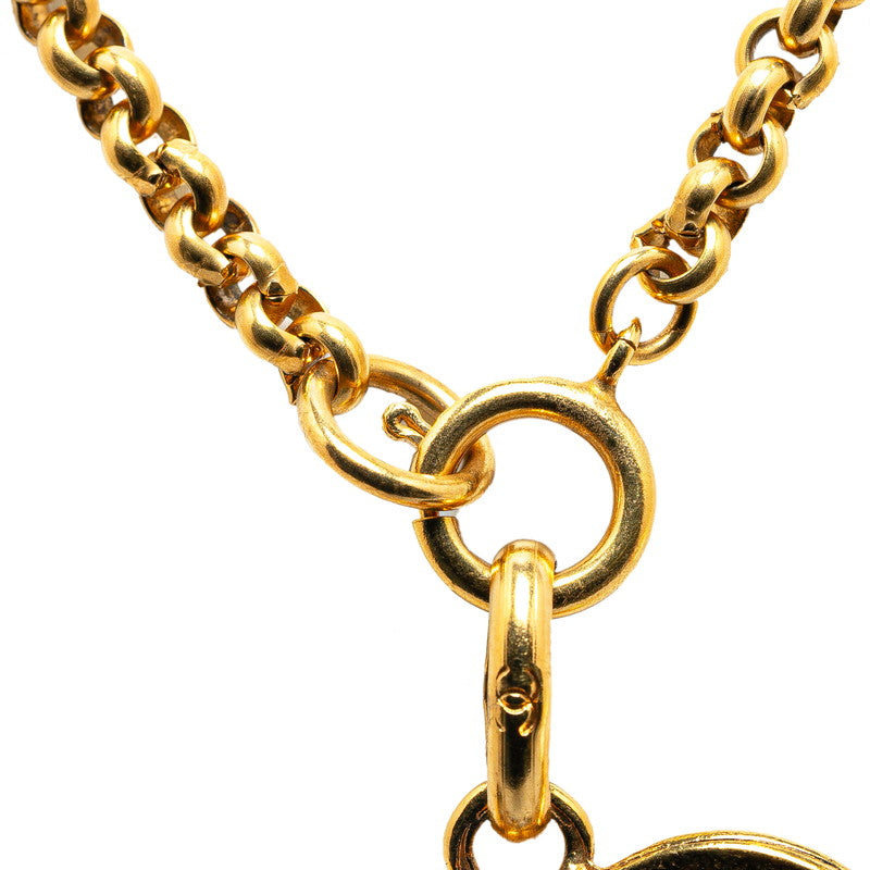 Chanel Vintage Heart Circle Necklace Gold