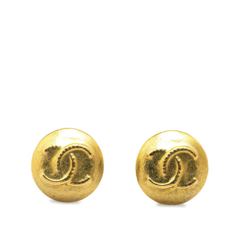 Chanel Vintage Coco Mark Earrings Gold