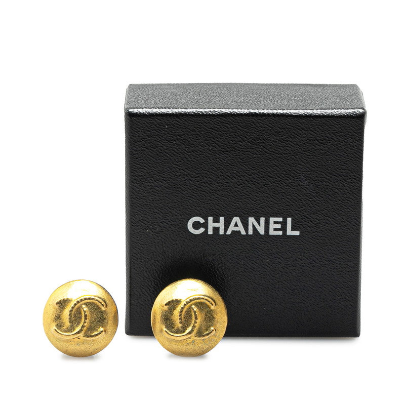 Chanel Vintage Coco Mark Earrings Gold