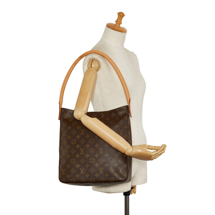 Louis Vuitton Monogram Looping GM Shoulder Bag M51145 Brown PVC Leather in Very Good Condition