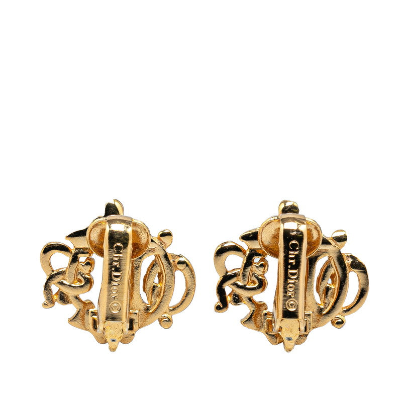 Dior Emblem Logo Gold Earrings