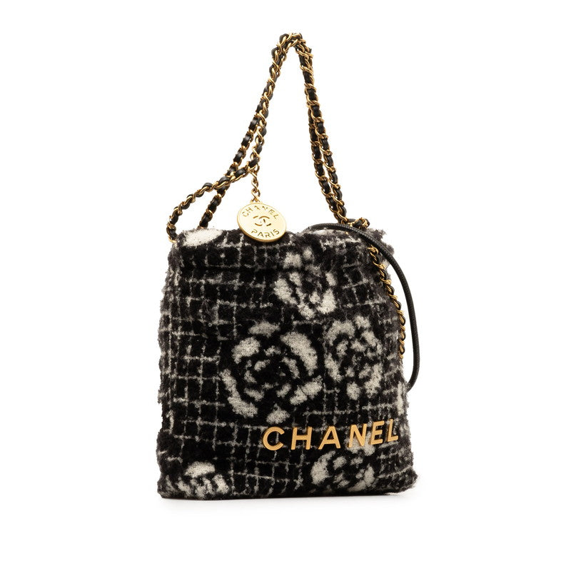 Chanel Camellia Logo Gold Chain 2WAY Tote Shoulder Bag