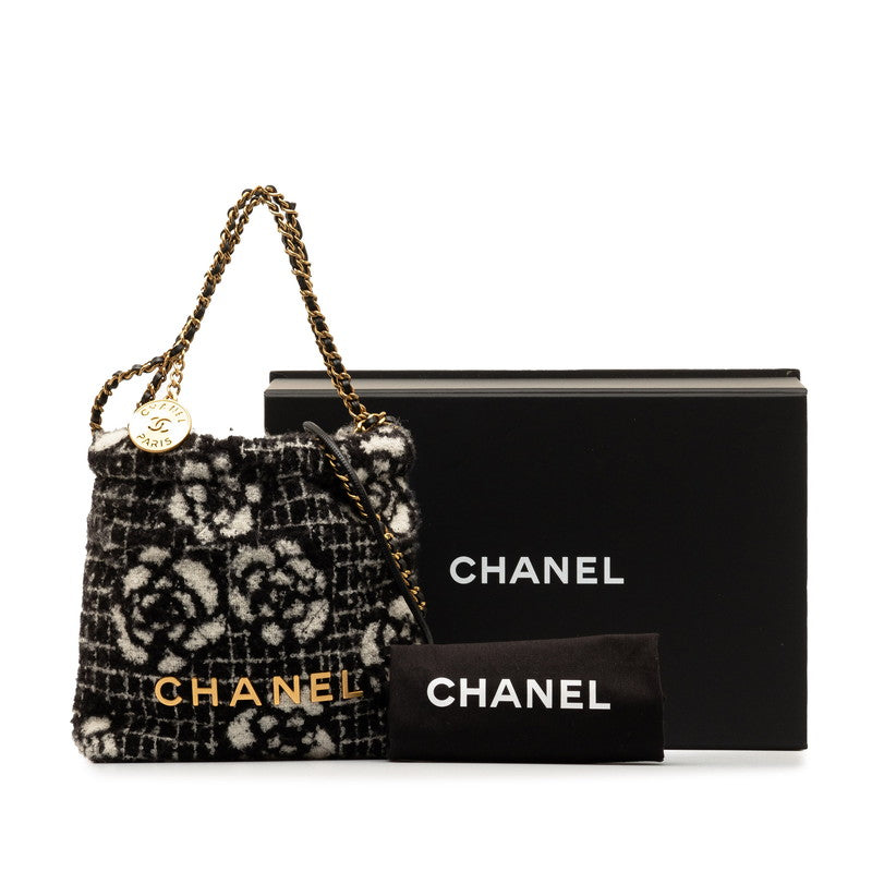 Chanel Camellia Logo Gold Chain 2WAY Tote Shoulder Bag