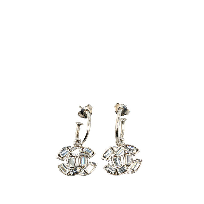 Chanel Coco Mark Bijou Earrings Silver Metal