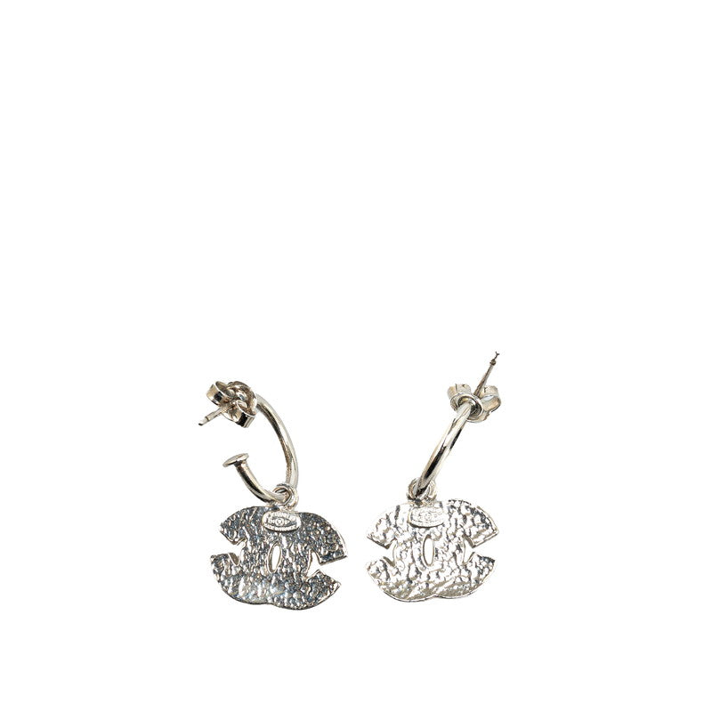 Chanel Coco Mark Bijou Earrings Silver Metal