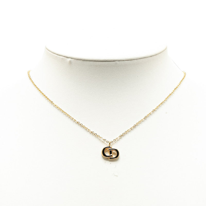 Dior CD Logo Necklace Gold Black