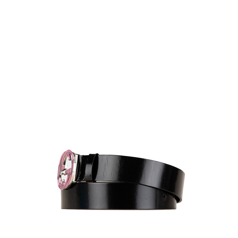 Gucci Interlocking G Leather Metal Belt