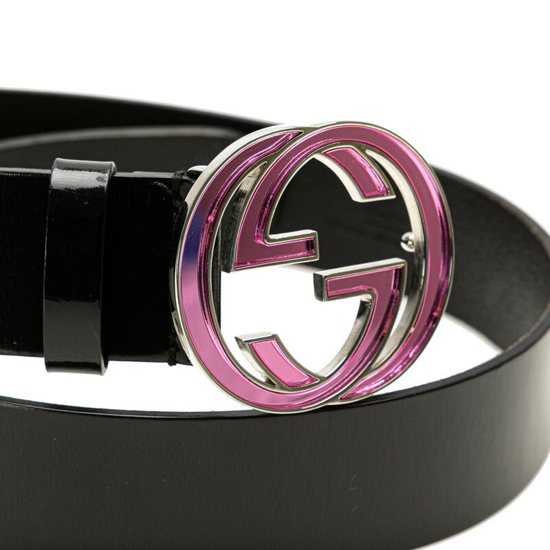 Gucci Interlocking G Leather Metal Belt