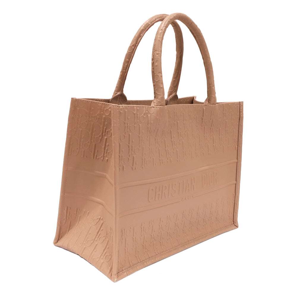 Oblique Embossed Leather Medium Book Tote