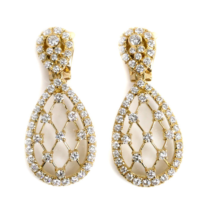 K18YG Yellow Gold Diamond Earrings