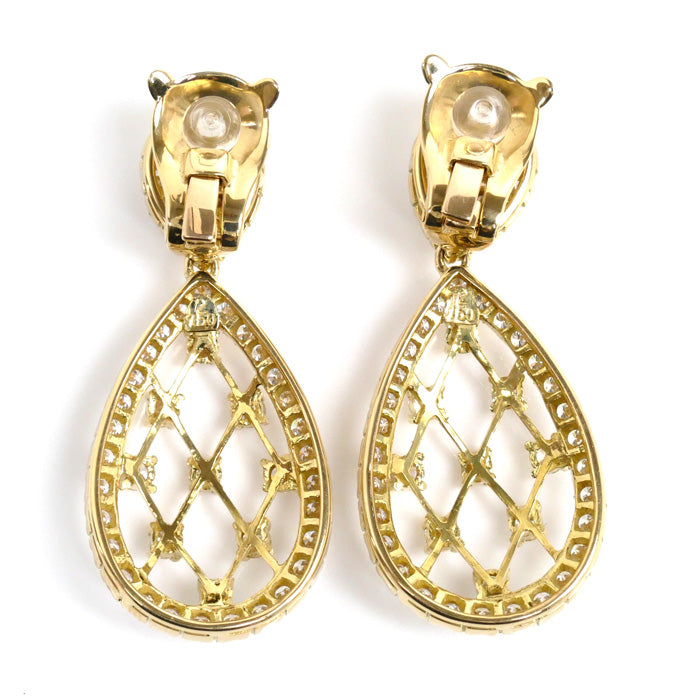 K18YG Yellow Gold Diamond Earrings